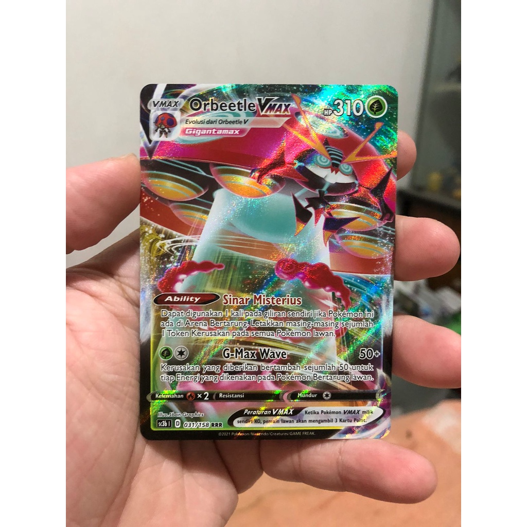 Kartu Pokemon TCG Orbeetle VMax sc3b Pedang & Perisai V Drizzile Inteleon Original Indonesia