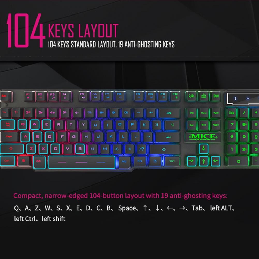 iMice Gaming Keyboard Professional RGB Backlit - AK-600 - Black