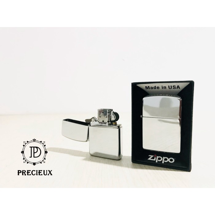 Korek Api Zippo Silver Chrome Polos Original Sound "Precieux"