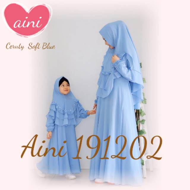 PUSAT GAMIS SYAR'I IBU DAN  ANAK COUPLE  AINI 191202 Softblue