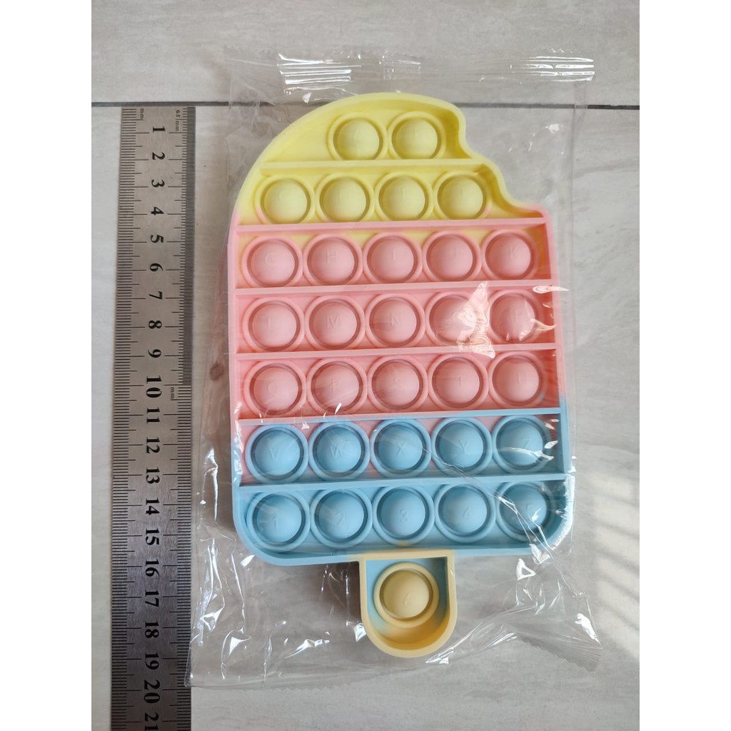 Mainan Board Game Push Bubble Pop It Murah Es Krim Pelangi Anti Stres Untuk Anak / Dewasa-1