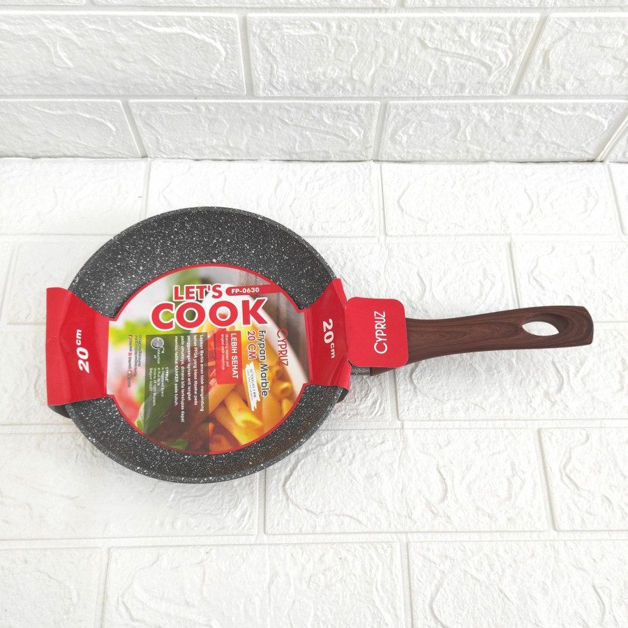 Deep Fry Wok Cypruz Wajan Induksi Ceramic Marble Kuali Penggorengan 20 cm