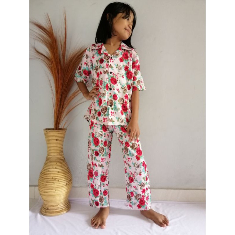 Set Pajamas Rayon Anak (4-11 th) / BALI SET / PIYAMA SET / RAYON SET / SET ANAK / PAJAMAS RAYON