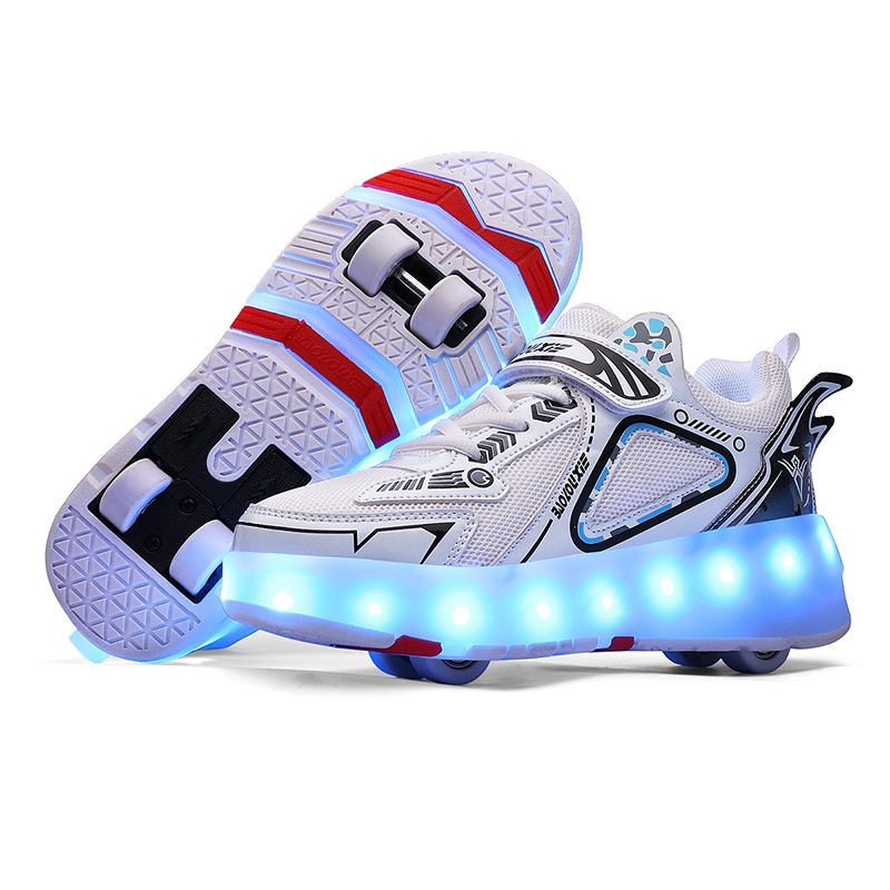 Sepatu Roda Heelys LED Aimog  Heelys Empat Roda Rollerskate Anak Laki-laki Anak-anak Harness-Roda Se