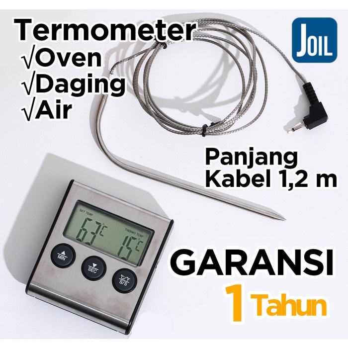 

Termometer Masak Kopi Oven Air Minyak Daging dengan Kabel Alarm - Joil