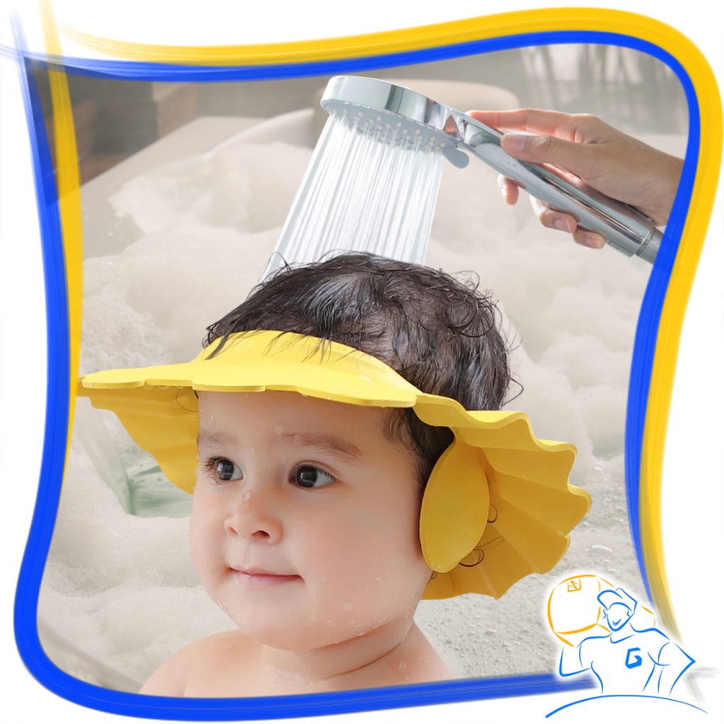 Topi Keramas Anak Bayi Mandi Penutup Pelindung Air Baby Shower Cap Hat