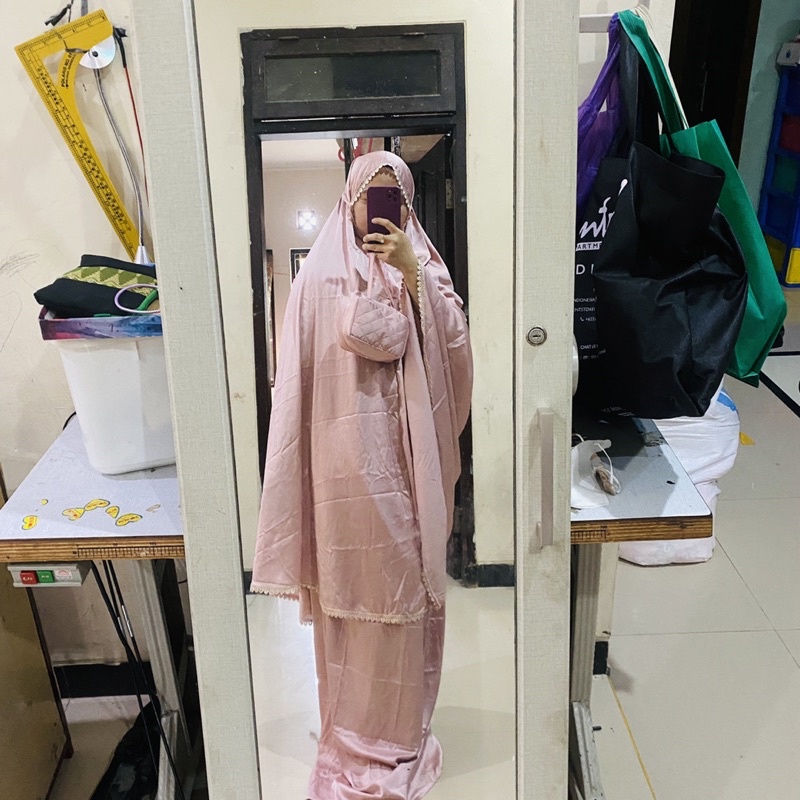 NEW READY COD | [NEW BISA COD] Set Mukena Silk Elegan dewasa premium travelling Dewasa 2in1 bisa untuk hampers dan seserahan