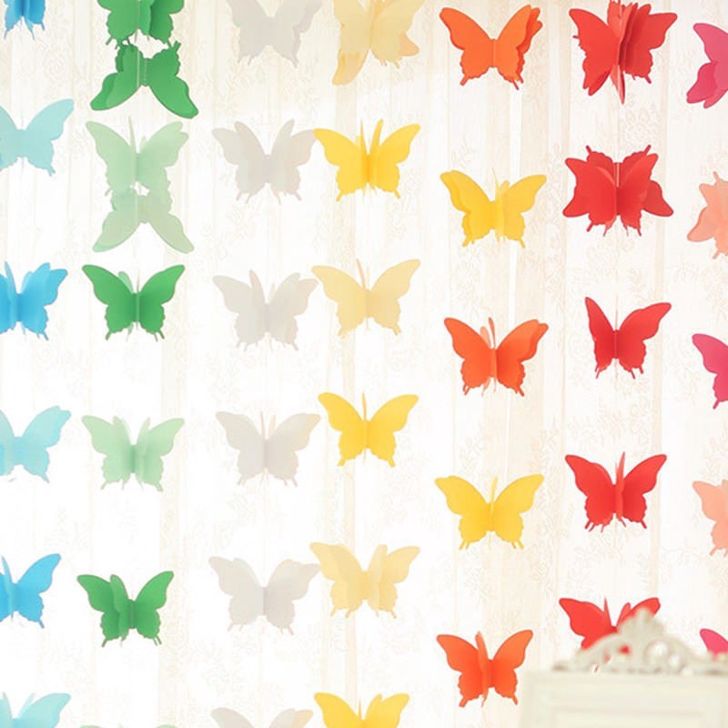 Paper Garland Wedding Butterfly Hanging Party Banner Decor