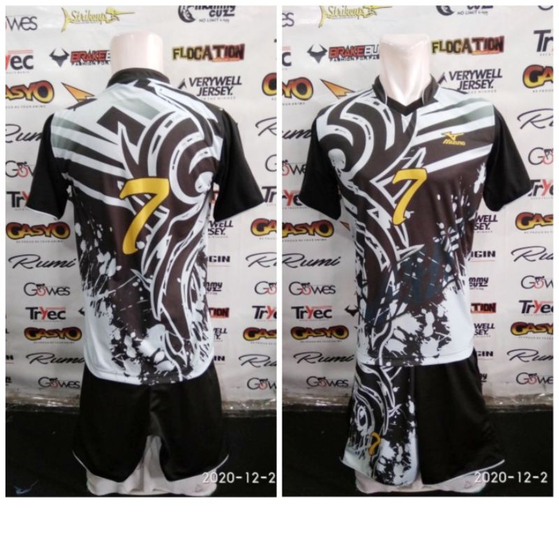 Baju voli mizuno printing original
