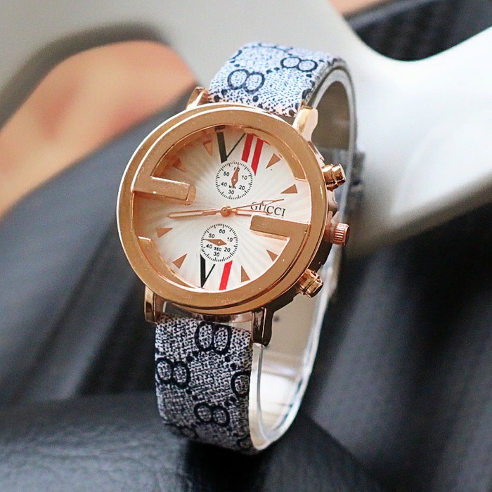 Jam Tangan Wanita Termurah Bahan Kulit / Jtr 085 Putih