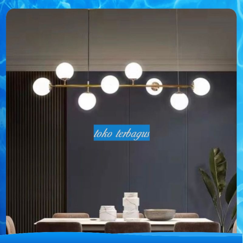 Lampu Gantung Hias Mewah Gold BistroLight Modern 8 Bohlam (Lampu)