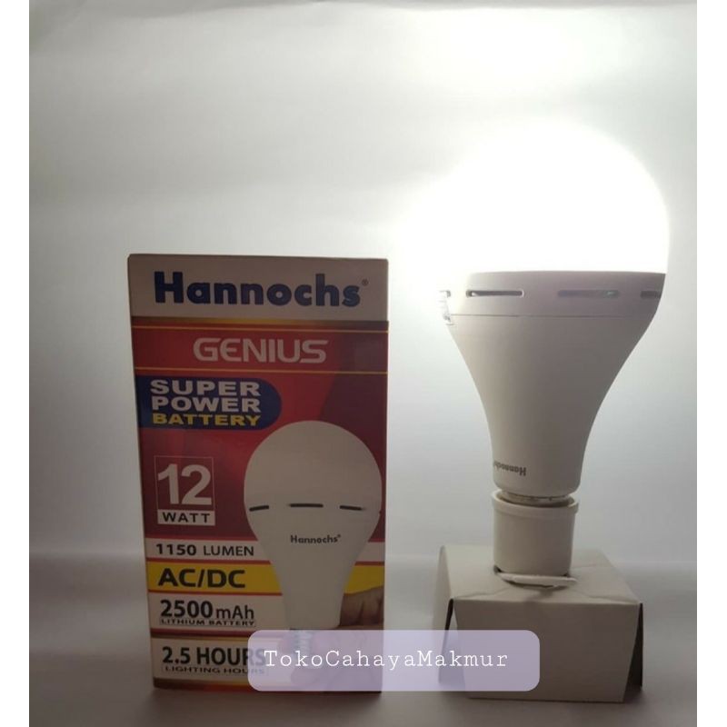 Lampu Emergency LED AC/DC Genius 12w 12watt Hannochs