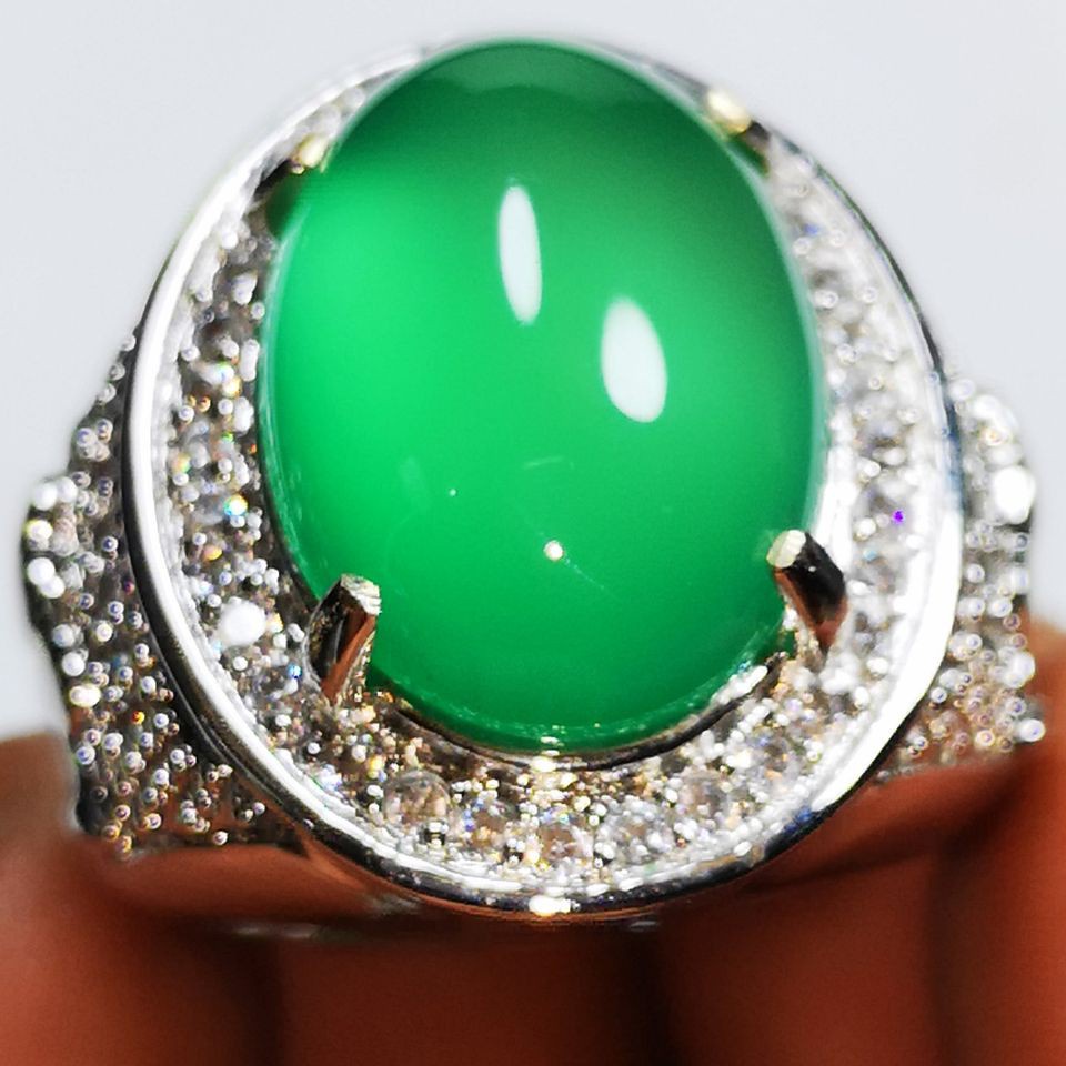 BATU CINCIN AKIK NATURAL IJO GARUT OHEN KRISTAL HQ RING SUPER MAWAH