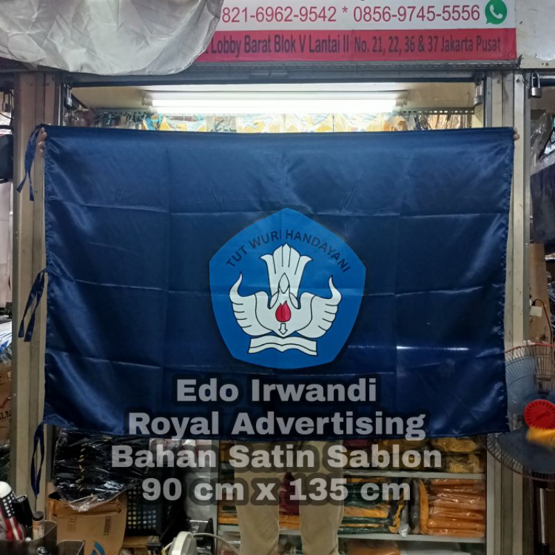 

Bendera Tut Wuri Handayani Ukuran 90 cm x 135 cm Satin Warna Biru Dongker Ready Stock Berkualitas