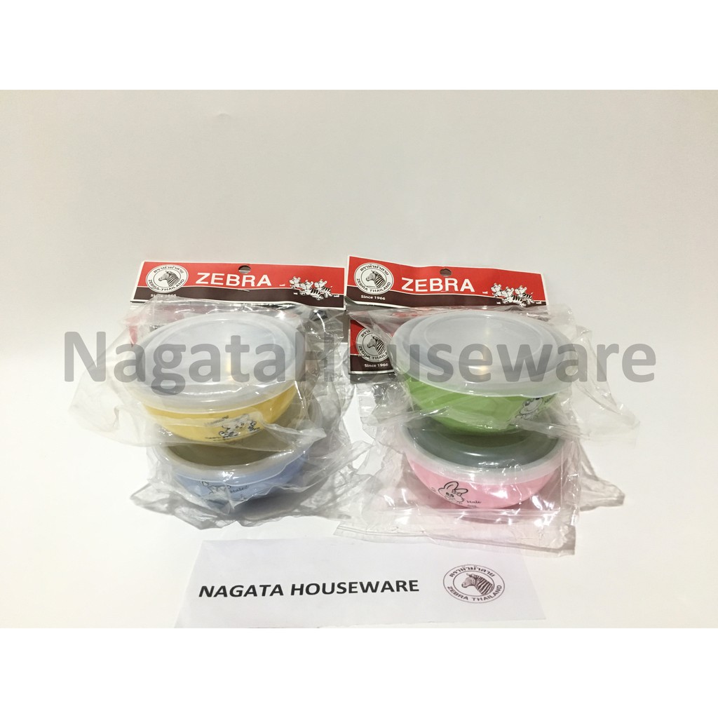 Kotak Makan Anak Dengan Sendok Lucu Kiddy Bowl & Cartoon Spoon Zebra Corak Gambar Kartun Asli