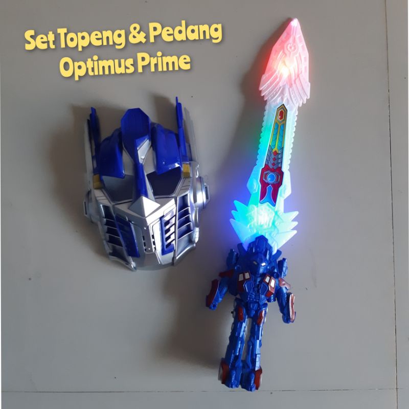 Mainan Set Topeng &amp; Pedang Transformers - Pedangan Cosplay Optimus Prime Anak