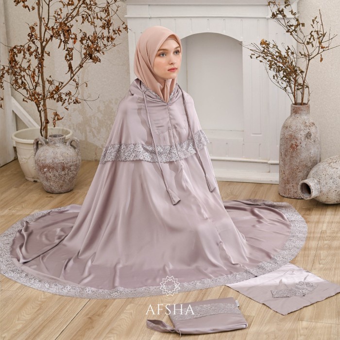 MUKENA- MUKENA ARMANI SILK SHANUM SERIES AFSHA HAMPERS WITH BOX - HITAM -MUKENA.