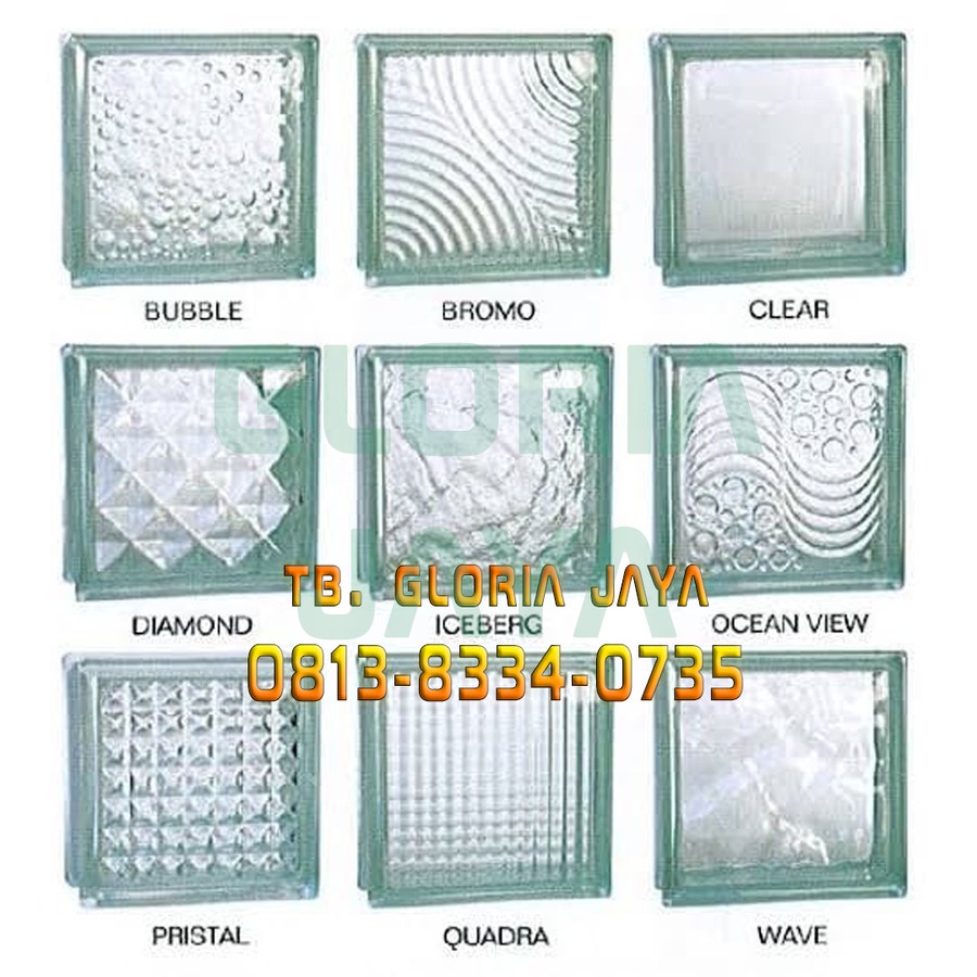 Glass block glassblok mulia ukuran 20 x 20