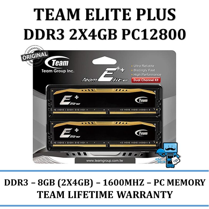 RAM DDR3 PC Team Elite Plus DDR3 PC12800 1600Mhz Dual