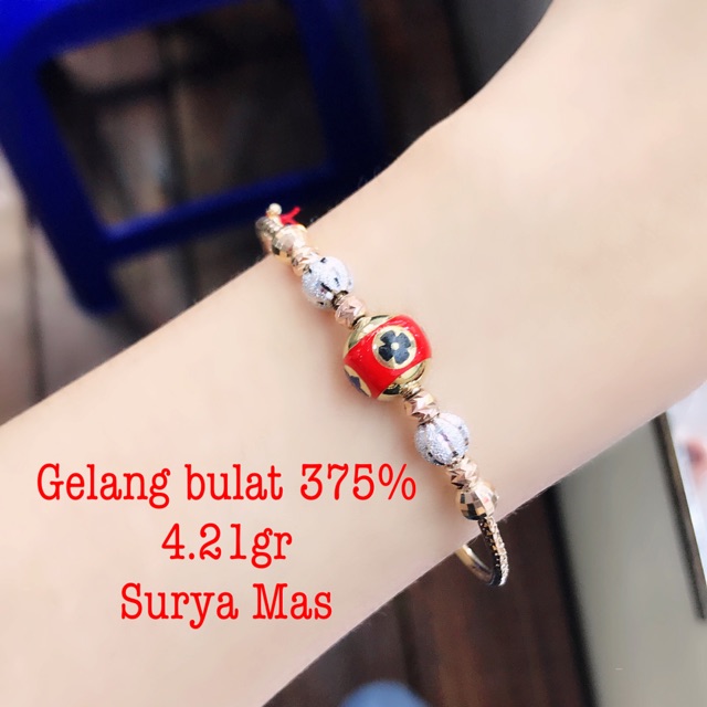 Gelang bulat dior emas 375%