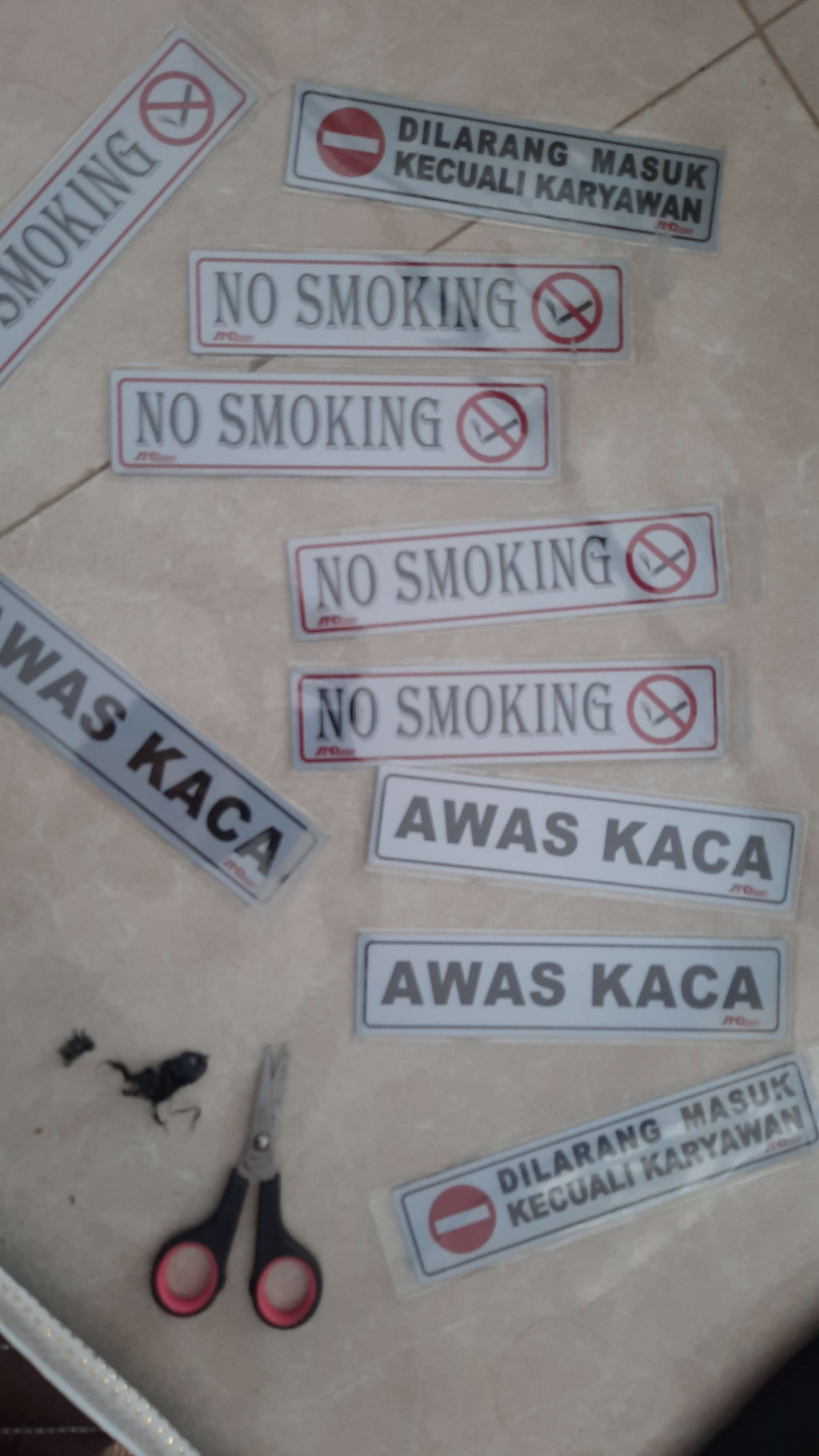 Signage Dilarang Masuk 4,5x19,5cm Sign Petunjuk Simbol Logo Peringatan