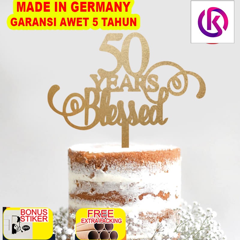 

Terlaris Custom Cake Topper Years Blessed Bisa Ganti Angka Hiasan Kue Acrylic - 10cm