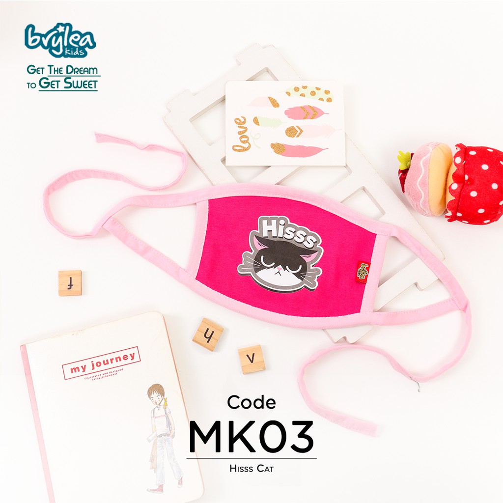 MK03 - Masker Kain Lucu Hisss CAT - BryleaKids