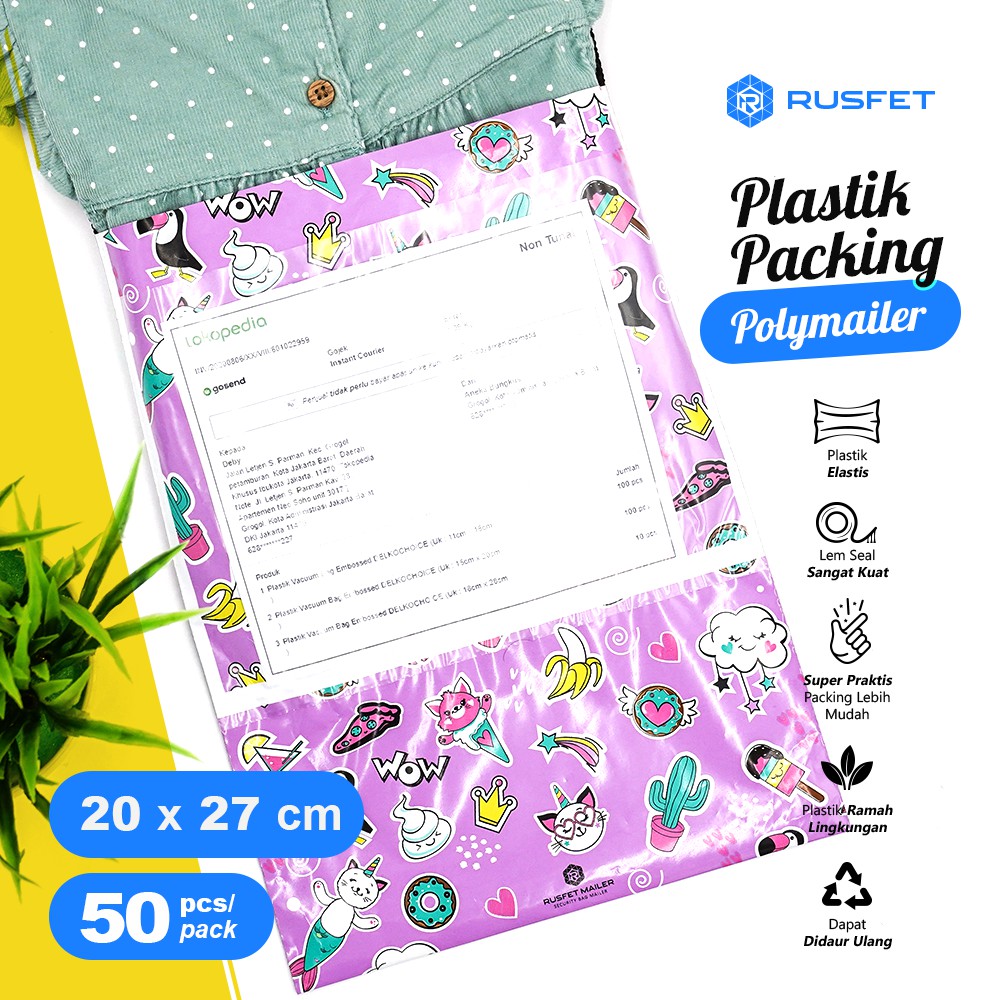 

[20CM X 27CM] AMPLOP POLYMAILER PREMIUM - BERMOTIF - RUSFET