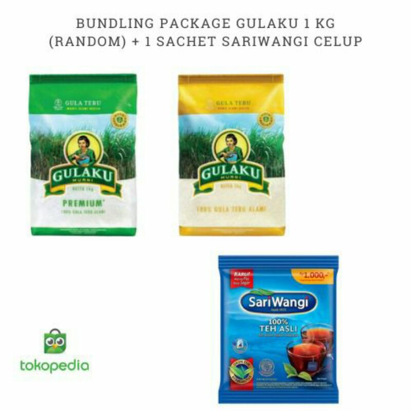 

paket hemat gulaku 1kg+ 1 sachet sariwangi celup