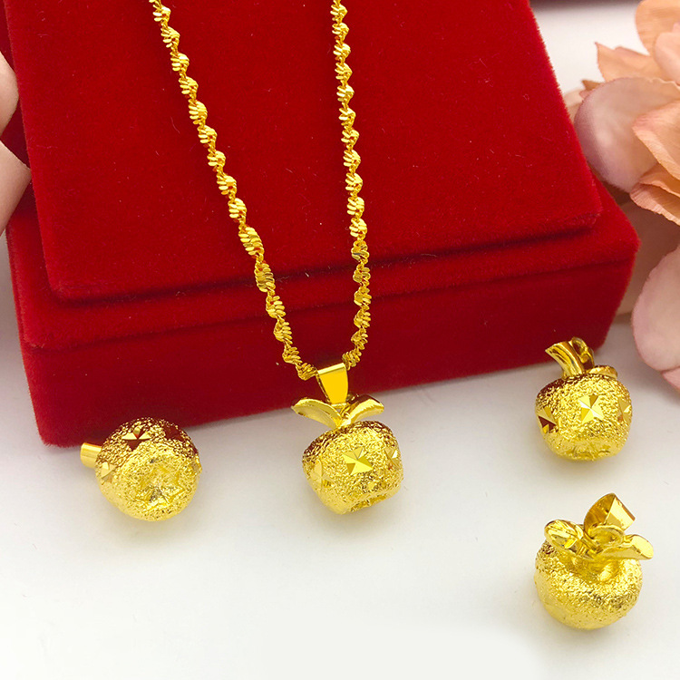 Liontin Lapis Emas Solid Bentuk Buah Bunga Untuk Wanita