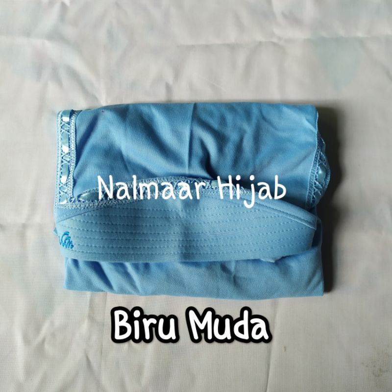 nalmaar hijab kerudung jilbab instan anak sekolah sd smp sma dan dewasa warna biru muda