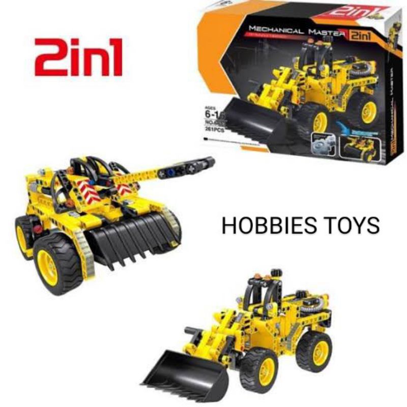 QIHUI 6803 Lego Brick Mechanical Master 2 in 1 Buldozer - Tank QIHUI6803