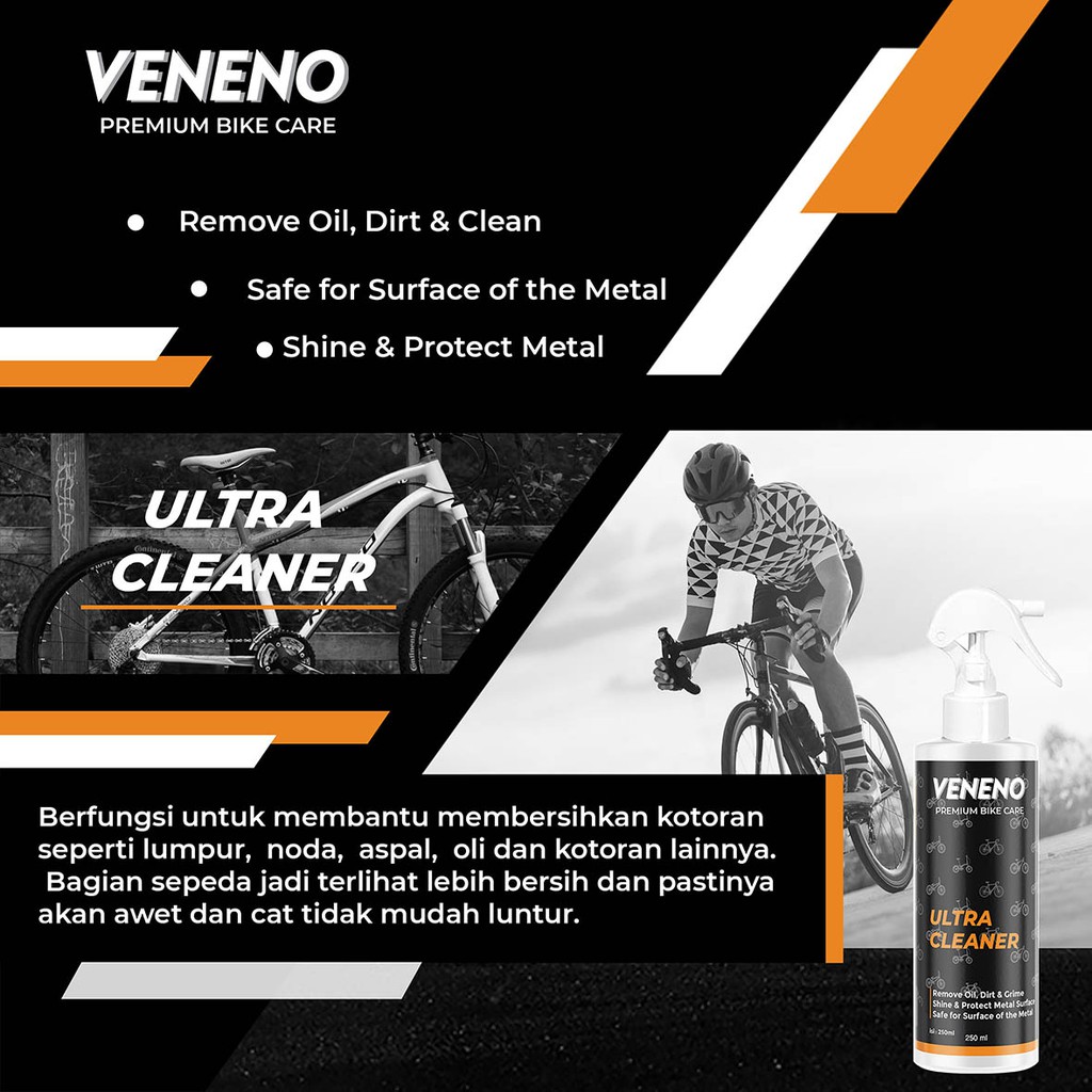 PAKET PERAWATAN SEPEDA BY VENENO BIKE CARE - PEMBERSIH SEPEDA DAN PELUMAS RANTAI SEPEDA BEST SELLER &amp; BISA COD