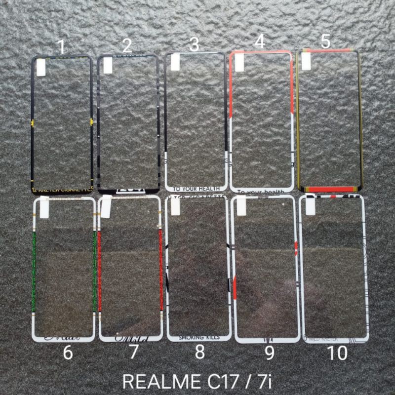 Tempered glass gambar Realme C17 . 7i motif karakter anti gores kaca screen guard