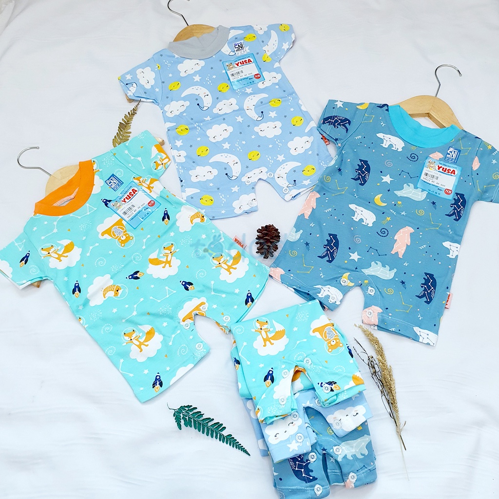 Baju Tidur Bayi Romper Segiempat / Piyama Anak Yusa Newborn