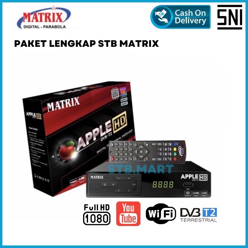Set Top Box APPLE MATRIX STB TV Digital DVB T2 DVBT2 UHF Wifi & EWS