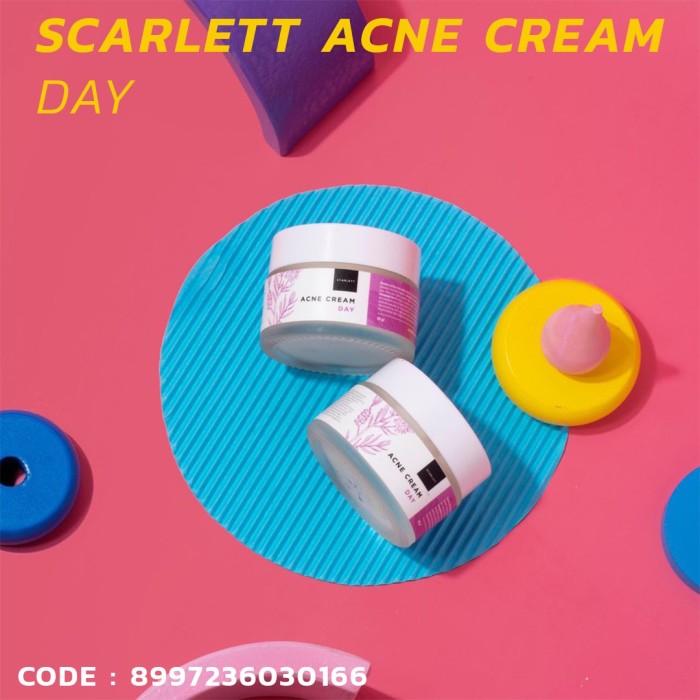 SCARLETT SCARLET WHITENING ACNE DAY CREAM KRIM JERAWAT CREAM SIANG MAKIN GLOWING