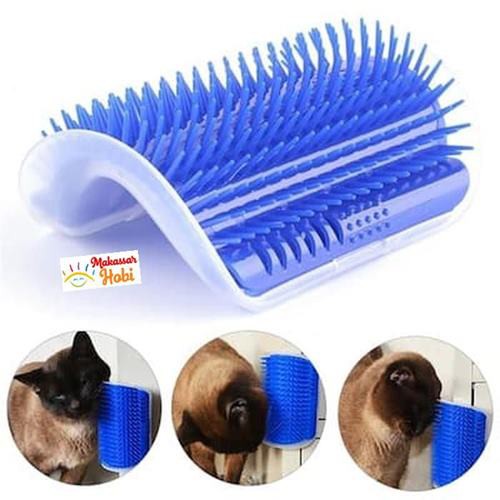 Sisir Sudut Kucing with Catnip Sikat Pijat Self Grooming Massage Brush