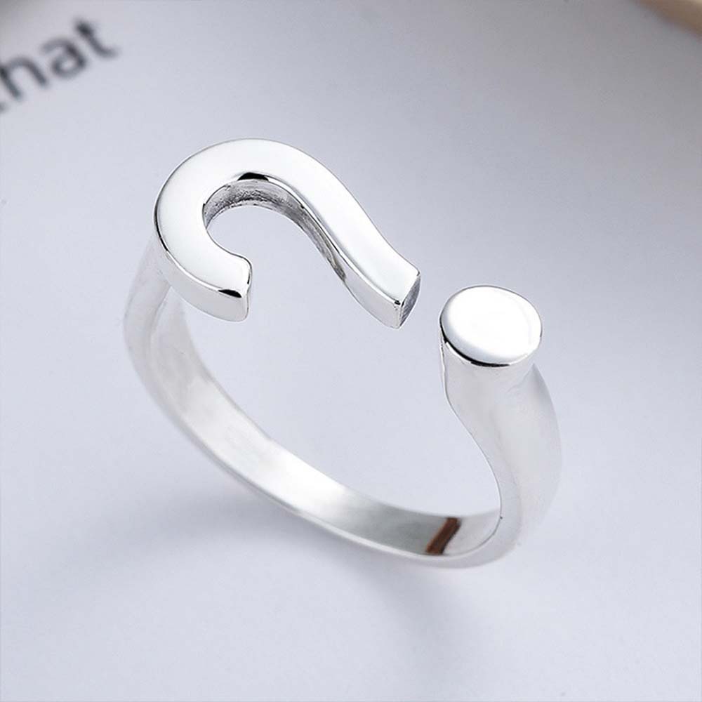 Cincin Jari Model Terbuka Adjustable Bahan Metal Warna Silver Gaya Korea Untuk Wanita