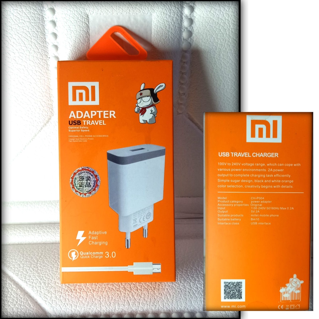 Charger Xiaomi Original 100% Fast Charging 2A Micro USB / CASAN HP XIAOMI QUALCOMM 3.0A / TRAVEL ADAPTER MICRO USB FAST CHARGING