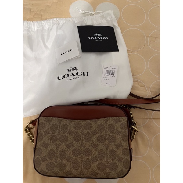 Coach Camera Bag Signature Tan Rust