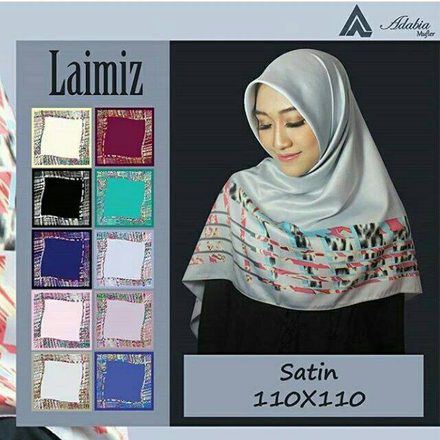 Jilbab segi empat satin laimiz