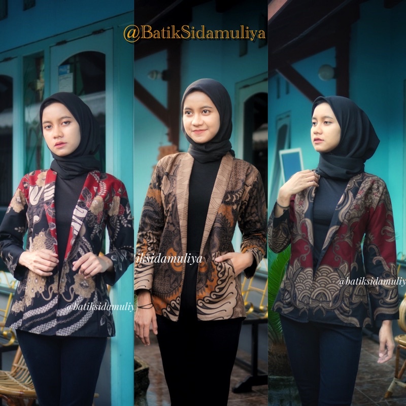 Blazer Batik Wanita Atasan Batik Blouse Jaz Outer Kantor Premium OUTER BATIK