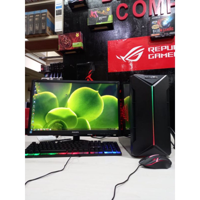 PC Editing Gaming Core i7  Vga 4 GB Gtx 750 Ddr 5 /Valorant /gta v/Ff/ monitor 19 in siap pakai