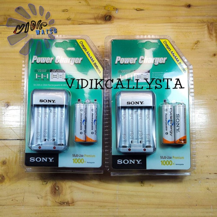 Paket CAS batu Batrei Battery cas A2 AA Charger Sony Rechargeable