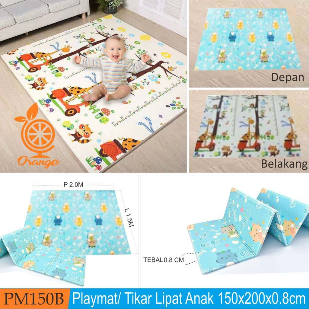 Playmat 2M×1.5M×0.8Cm Karpet Bayi Tikar Anak Play Mat Bayi