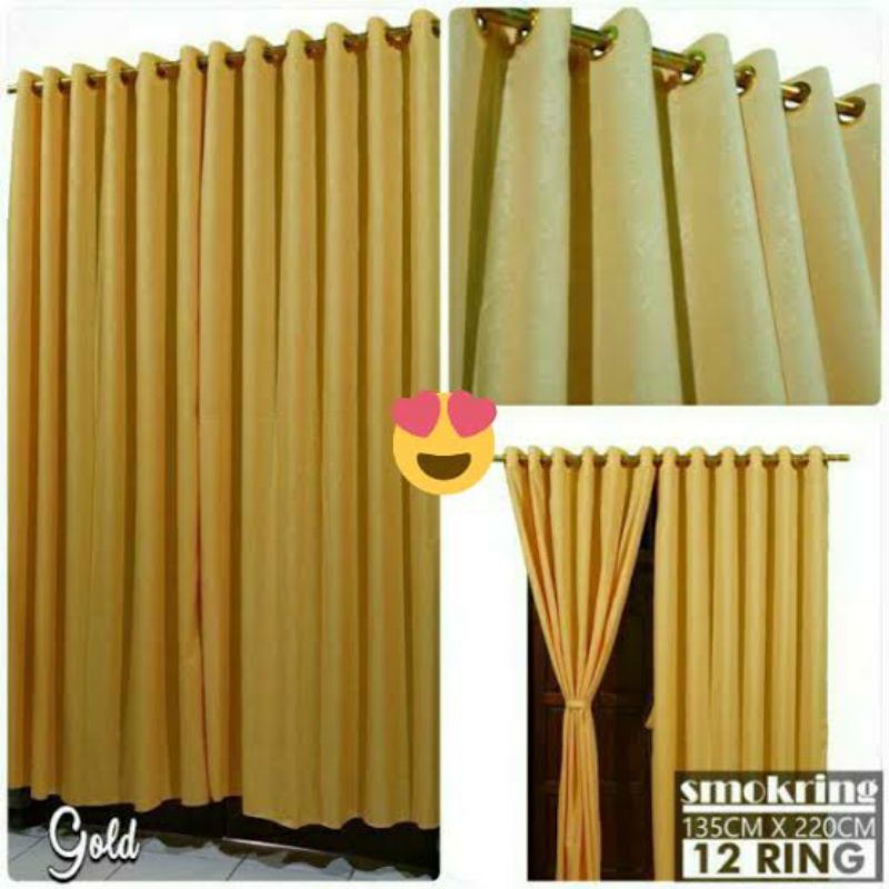 terlaris  gorden smokering 12 embos gold / korden smoke ring pintu jumbo warna emas kuning kunyit