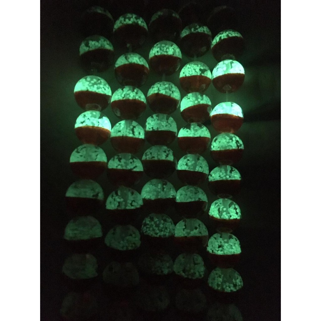 Manik Kristal Oren 12mm Glow In The Dark Fosfor Orange Premium Cantik craft beads grosir kerajinan