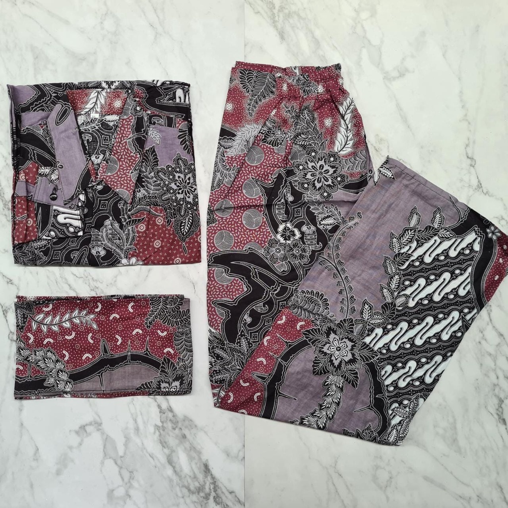 Batik Couple Rok span &amp; Kemeja Panjang Batik Lengan Panjang Aneka Motif 2