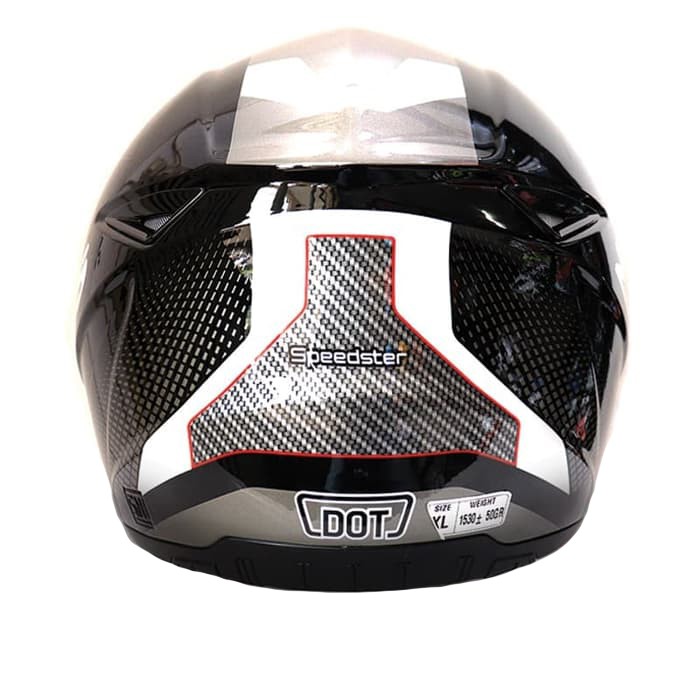 Helm Zeus ZS811 Black Glossy AL6 White Red | Zeus ZS 811 Single Visor